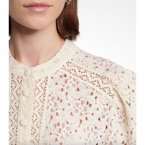 Veronica Beard Hilda Lace Mini Dress Ivory Long Sleeve Boho Cottagecore 2 - Picture 5 of 16